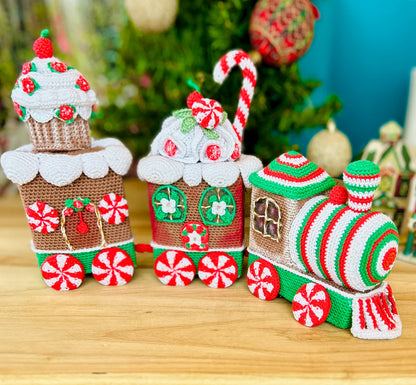 Christmas Gingerbread Train Crochet Pattern