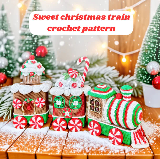 Christmas Gingerbread Train Crochet Pattern