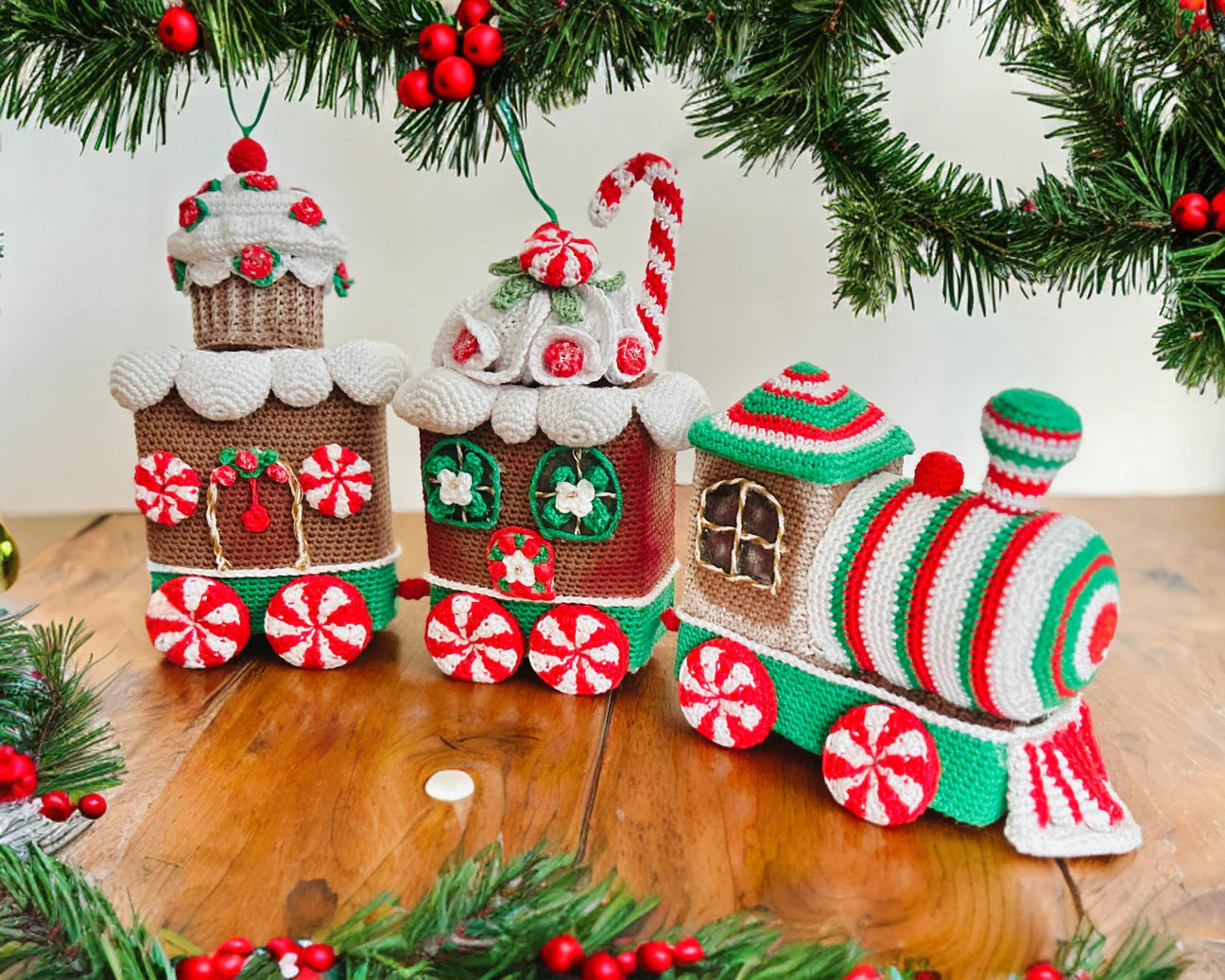 Christmas Gingerbread Train Crochet Pattern